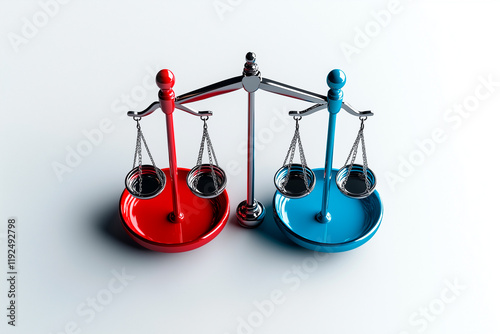 Red and Blue Scales with Empty Pans