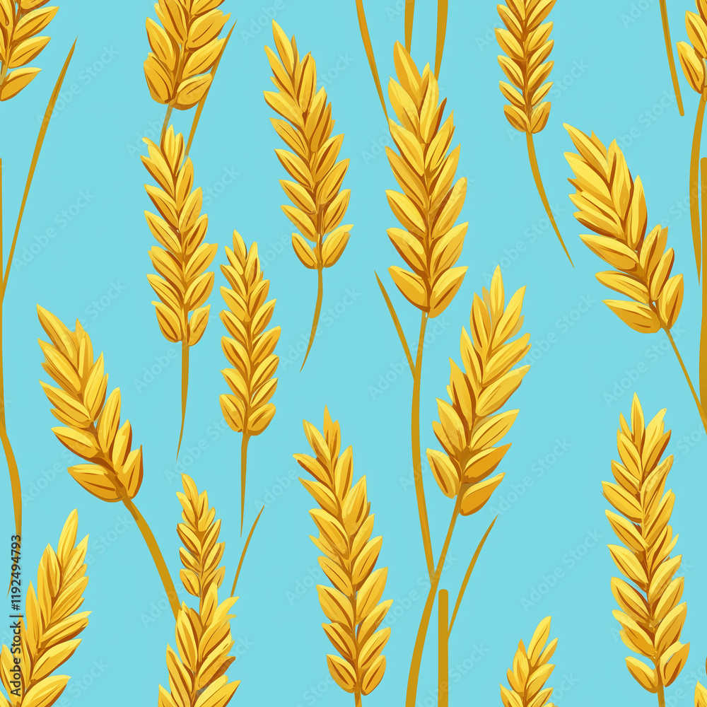 Rye digital graphic, Rye tiled design Rye digital graphic, Rye tiled design