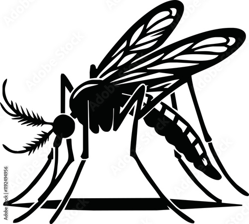 Mosquito silhouette. Aedes aegypti icon. World mosquito day vector