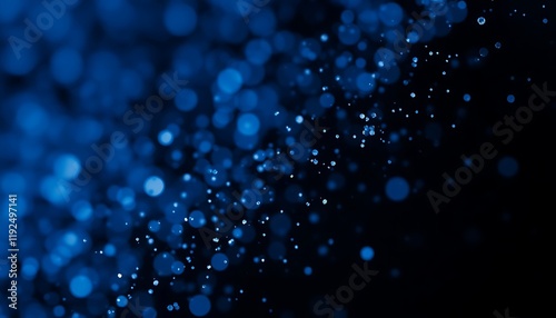Abstract background with blue glitter bokeh lights
