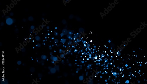 Abstract background with blue glitter bokeh lights