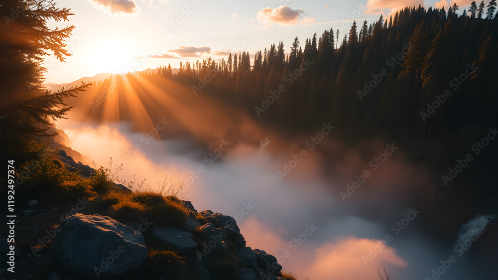 Naklejka premium Beautiful landscape background concept.