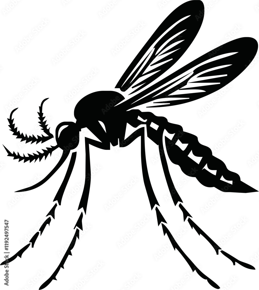 Mosquito silhouette. Aedes aegypti icon. World mosquito day vector Mosquito silhouette. Aedes aegypti icon. World mosquito day vector