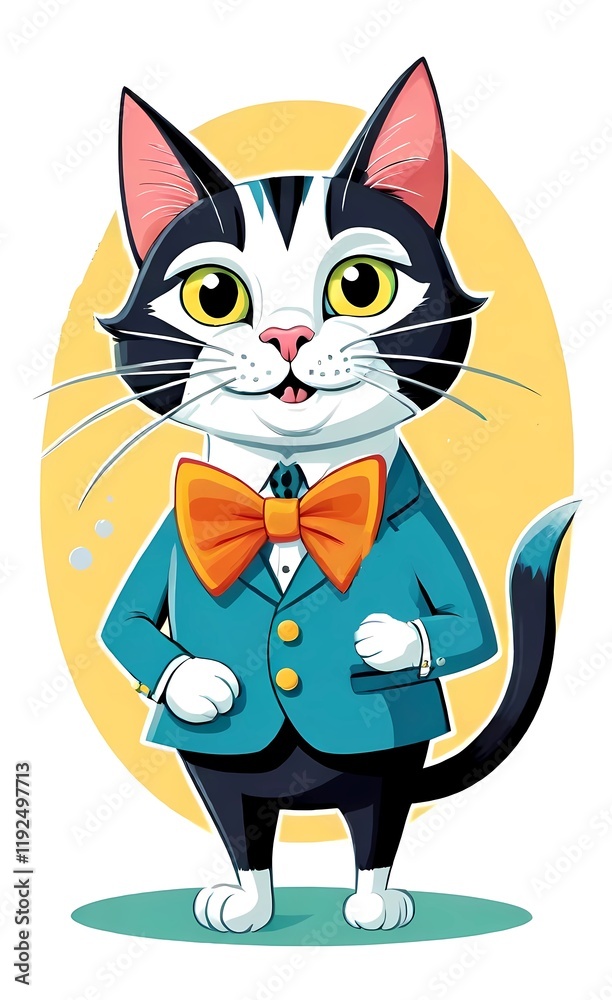Fototapeta premium cat character comic 