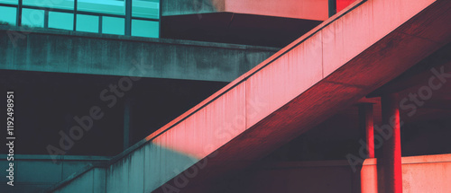 Retro duotone design showcasing contrasting colors in modern architecture