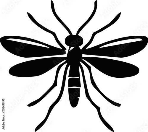 Mosquito silhouette. Aedes aegypti icon. World mosquito day vector