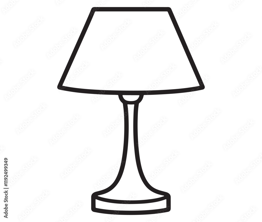 Obraz premium Lamp isolated on white background, Silhouette table lamp icon