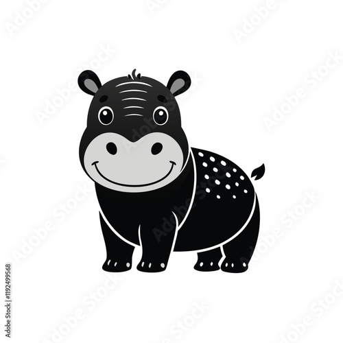  cute hippopotamus vector design silhouette  photo