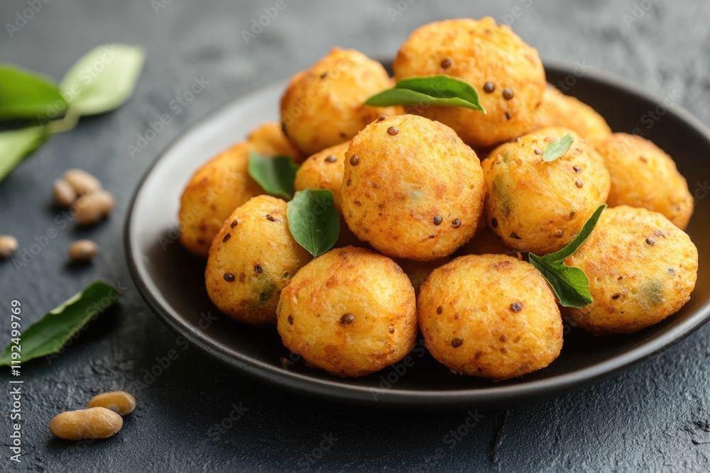 A plate filled with small meatballs, perfect for serving as an appetizer or snack A plate filled with small meatballs, perfect for serving as an appetizer or snack