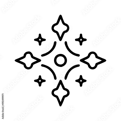 Glowing esoteric shapes, mystical symbols, esotericism, minimalist icon