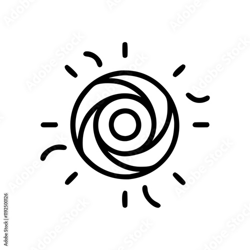 Glowing spiral portal, mystical energy, esotericism, minimalist icon
