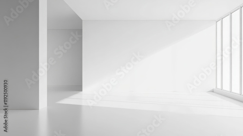 Wallpaper Mural Empty Modern Minimalist Room with Sunlight Torontodigital.ca