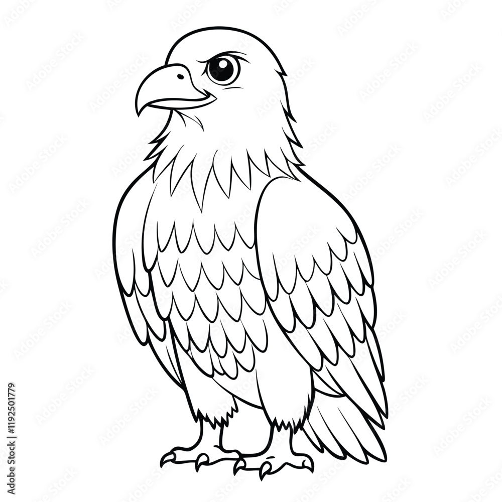 Fototapeta premium cute bald eagle vector design silhouette 