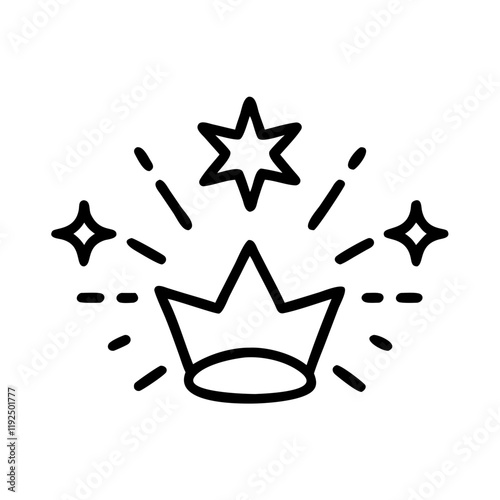 Glowing celestial crown, mystical energy, esotericism, minimalist icon