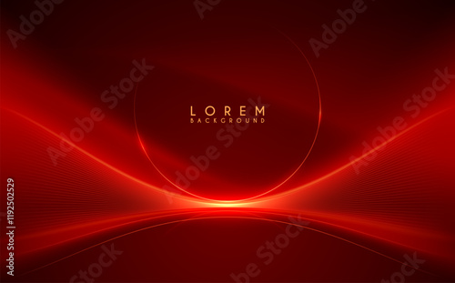 Abstract light lines on red background photo