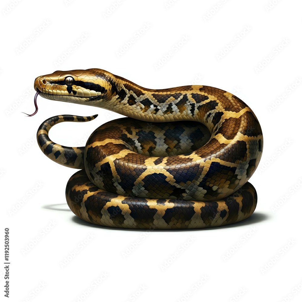 Obraz premium A big snake isolated white