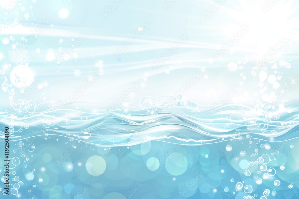 Abstract light blue ocean waves with sunlight and bokeh Abstract light blue ocean waves with sunlight and bokeh