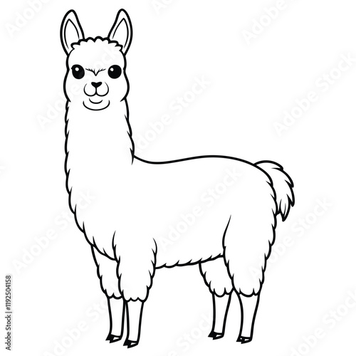 cute vector design of a llama 