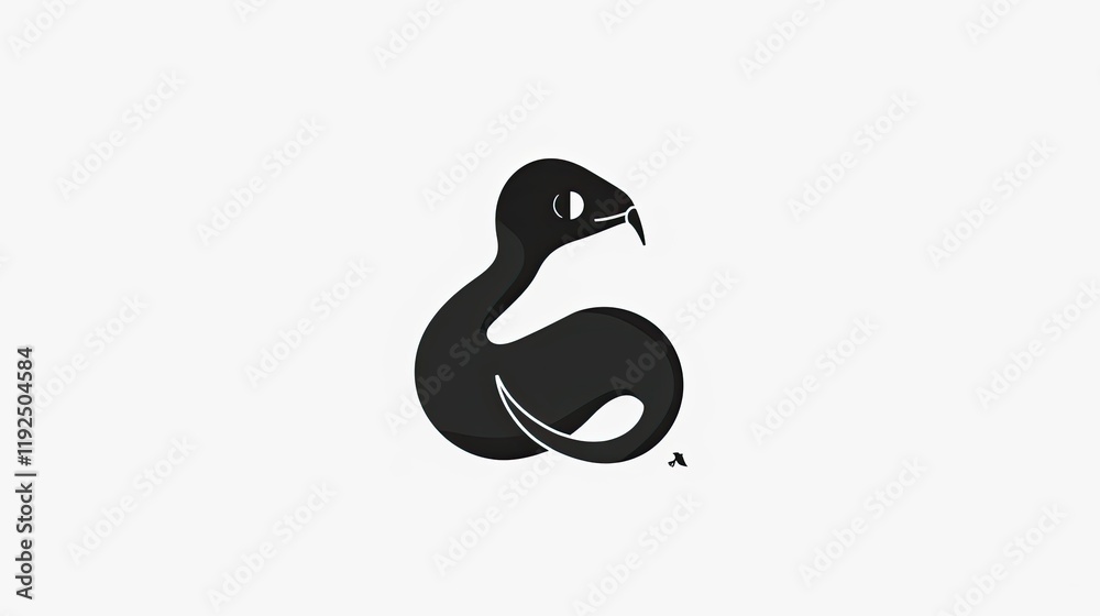 Black vector logo of a snake Black vector logo of a snake