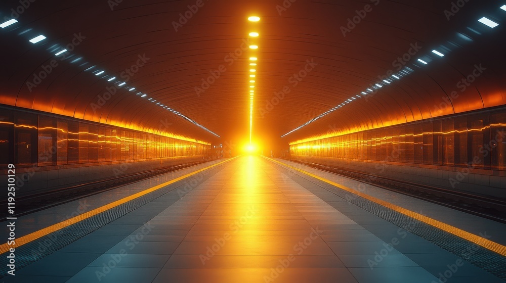 Captivating View of an Urban Subway Station at Dusk with Bright Illumination, Highlighting Modern Architecture and Dramatic Lighting Effects Captivating View of an Urban Subway Station at Dusk with Bright Illumination, Highlighting Modern Architecture and Dramatic Lighting Effects