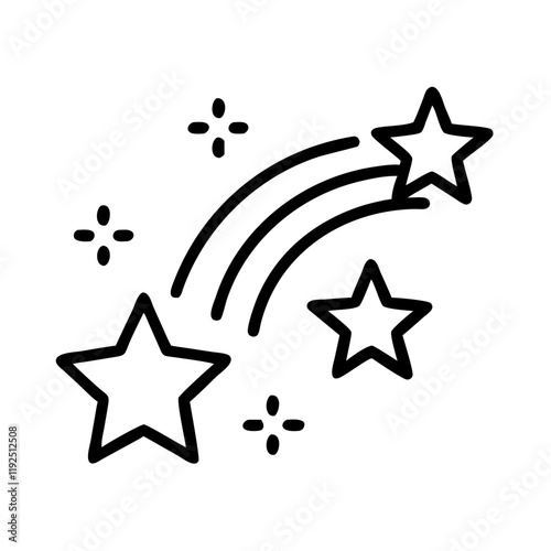 Illuminated star trails, magical aura, esotericism, minimalist icon

