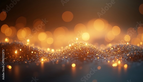 Abstract background with orange bokeh lights and wavy terrain texture
