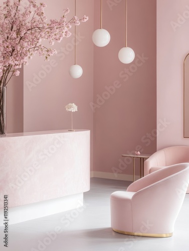 Elegant Pink Reception Area...
