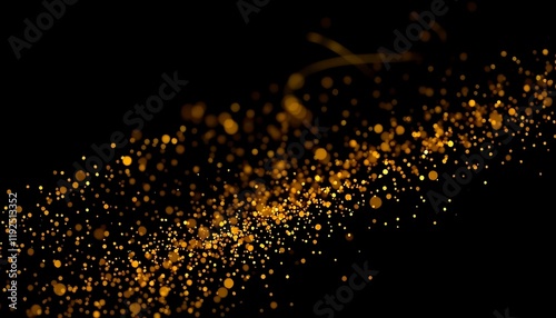 Abstract background with golden glitter bokeh lights
