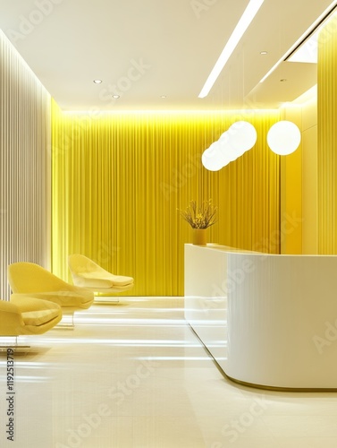 Modern Lobby Design Yellow ...