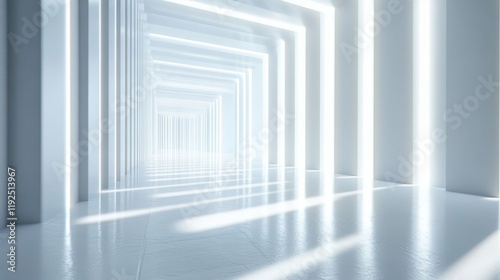 Light White Digital Background with Clean Lines, Generative AI