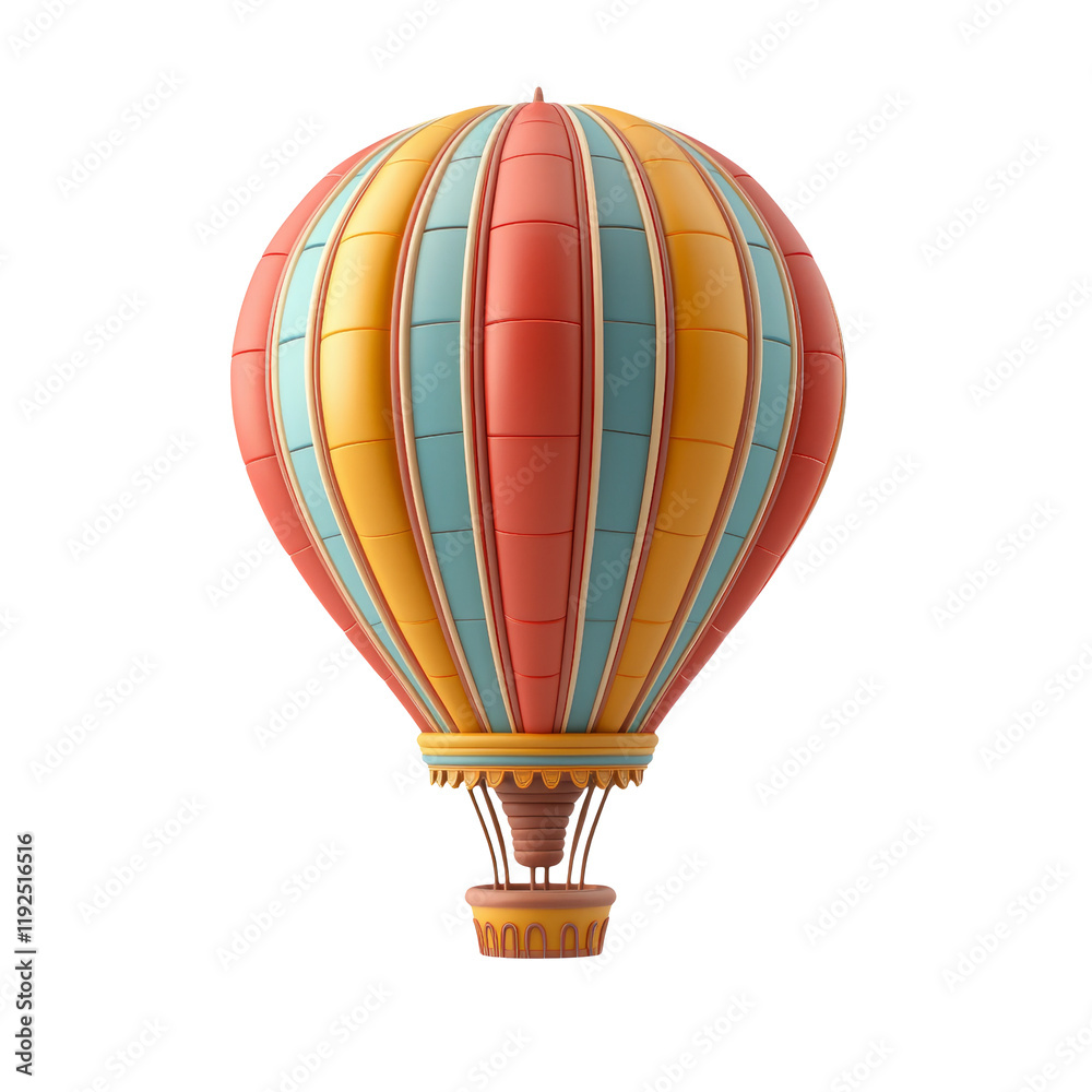 Obraz premium Colorful Hot Air Balloon Design Isolated on Transparent Background for Creative Projects