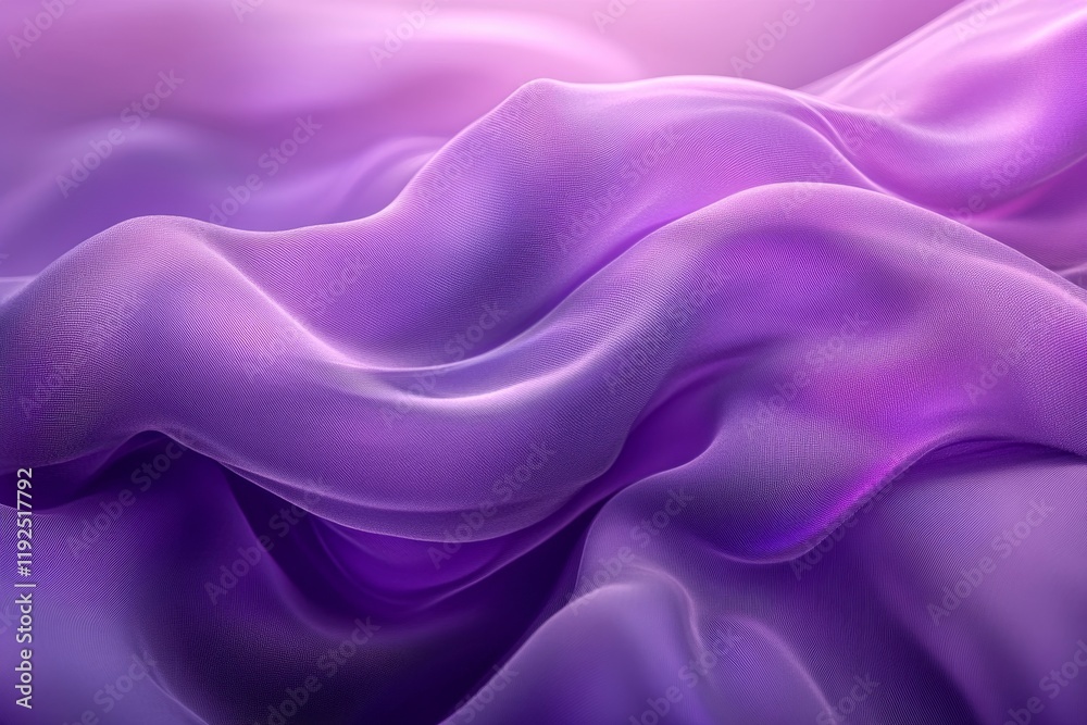 Fototapeta premium Purple Silk Waves Abstract Digital Background, Generative AI