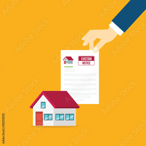 House with an eviction notice sign	