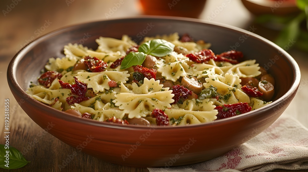 Delicious Farfalle Pasta with Pesto and Sun-Dried Tomatoes Delicious Farfalle Pasta with Pesto and Sun-Dried Tomatoes