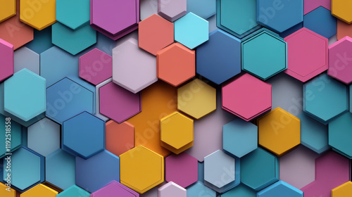Colorful Hexagon Pattern Background