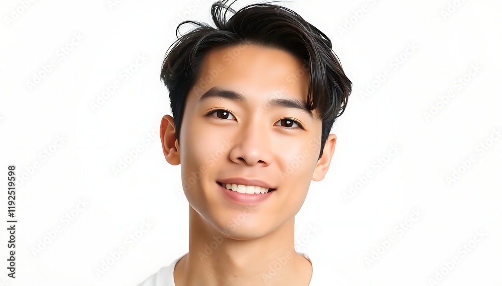 Portrait of young Asian man on white studio background Portrait of young Asian man on white studio background