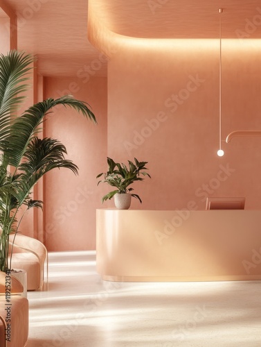 Modern Minimalist Peach Col...