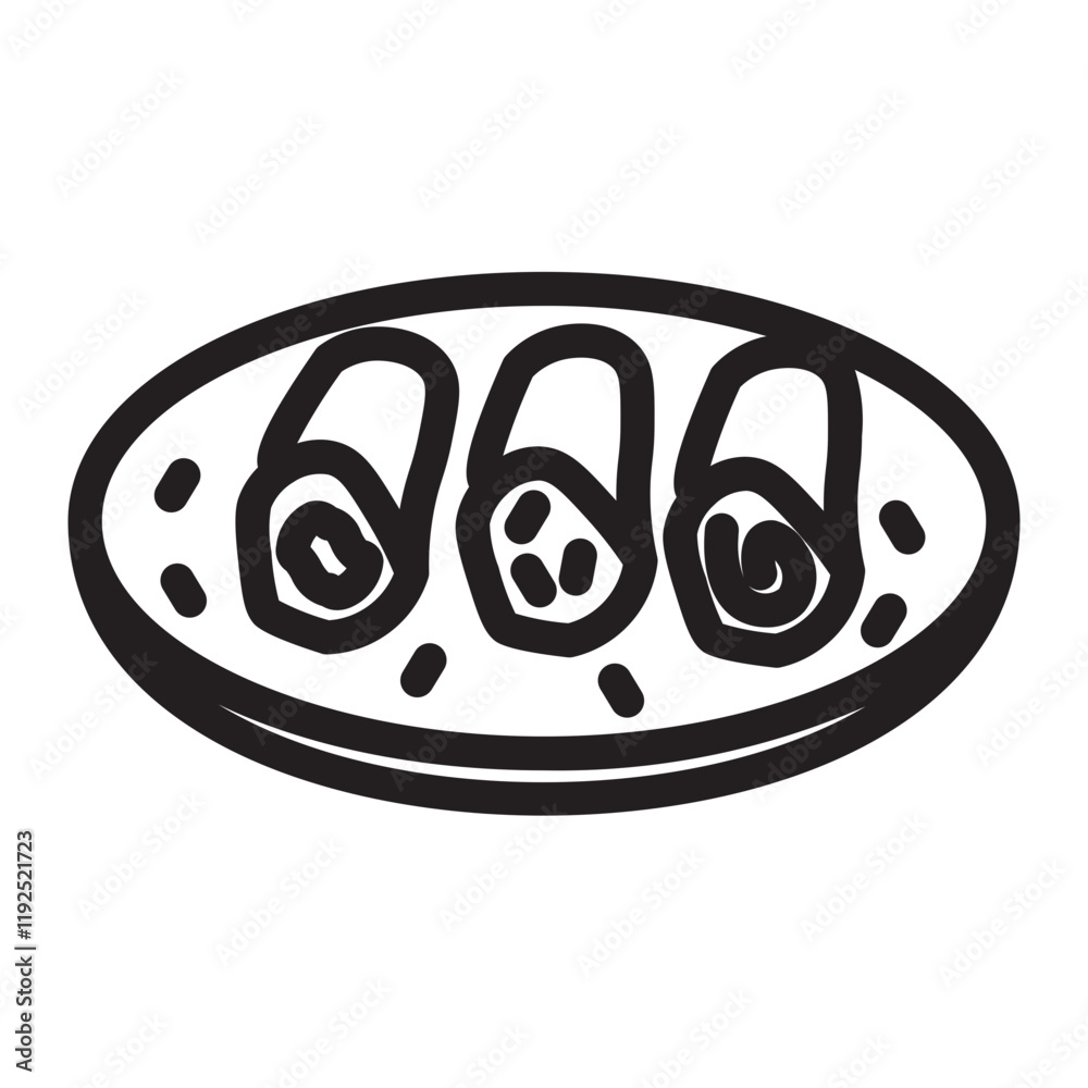 Obraz premium spring rolls Line Icon