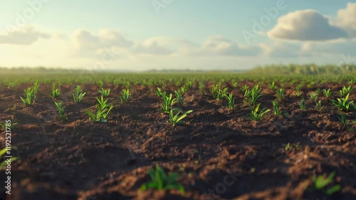 Surreal cloud releases seeds instead of raindrops, spreading greenery over barren land. A powerful metaphor for aerial reforestation and ecological restoration