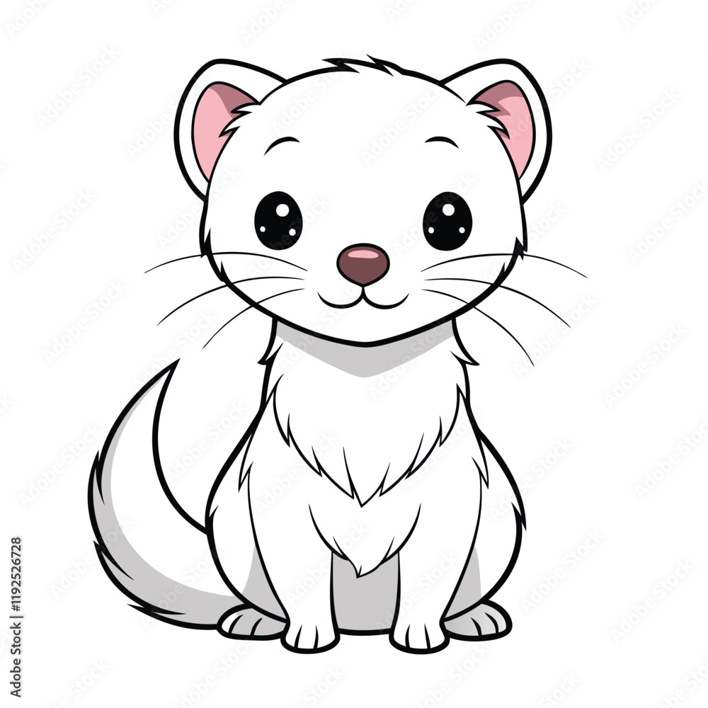 Naklejka premium cute ferret outline vector design 