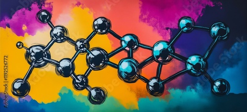 Bold design featuring molecular structures of alkanes alkenes and alkynes in a vibrant organic chemistry setting photo