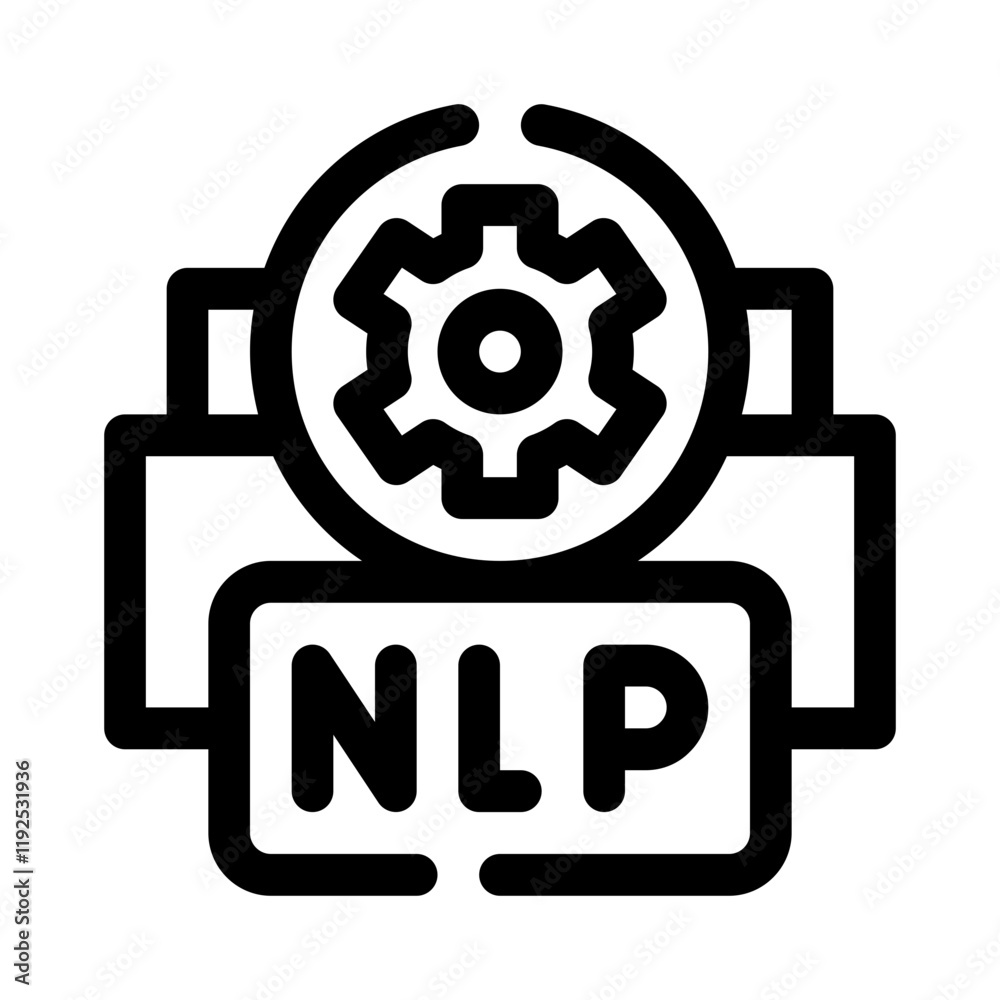 Obraz premium Natural Language Processing line icon