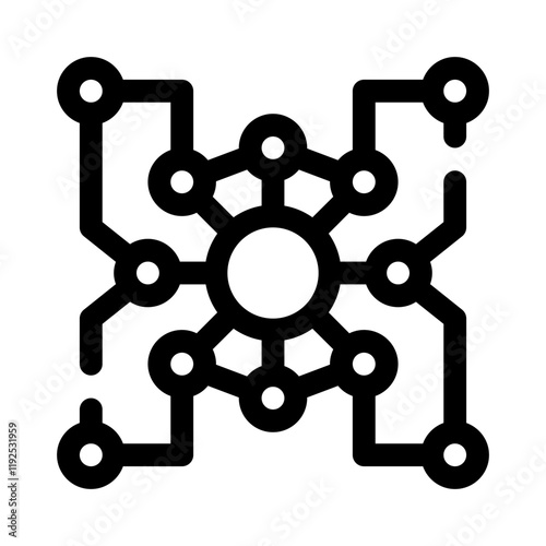 neural network line icon