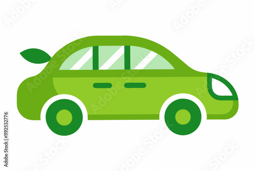 A vector drawing represents eco friendly car design.