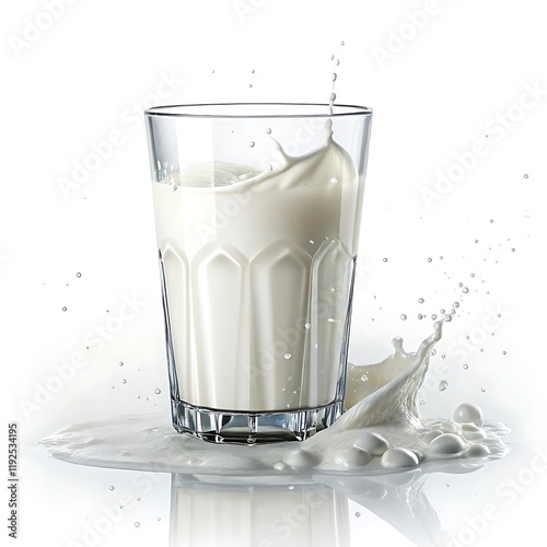  Milk Glass On White Background Healthy Drink, glass of milk,