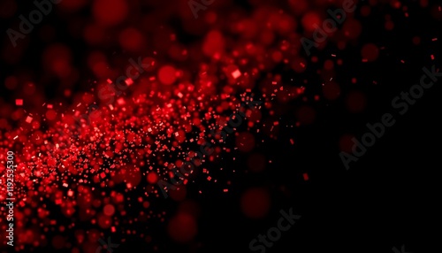 Macro red glitter bokeh lights abstract background