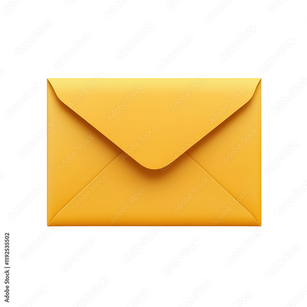 A Single Yellow Envelope, Digital Illustration A Single Yellow Envelope, Digital Illustration