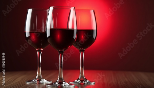 Glasses of red wine on a table