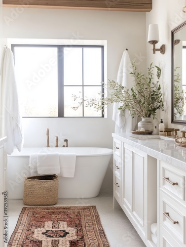 Serene White Bathroom Desig...