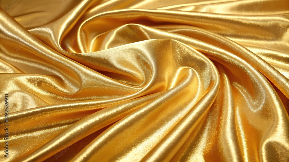 Fototapeta premium Background of gold-colored fabric silk damage